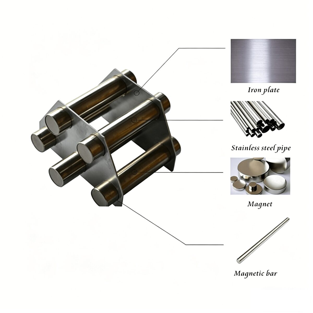Industrial NdFeB magnetic grate filter system