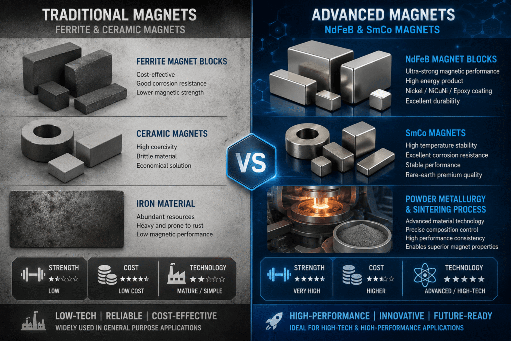 Neodymium Magnets (NdFeB)
Samarium Cobalt Magnets (SmCo)