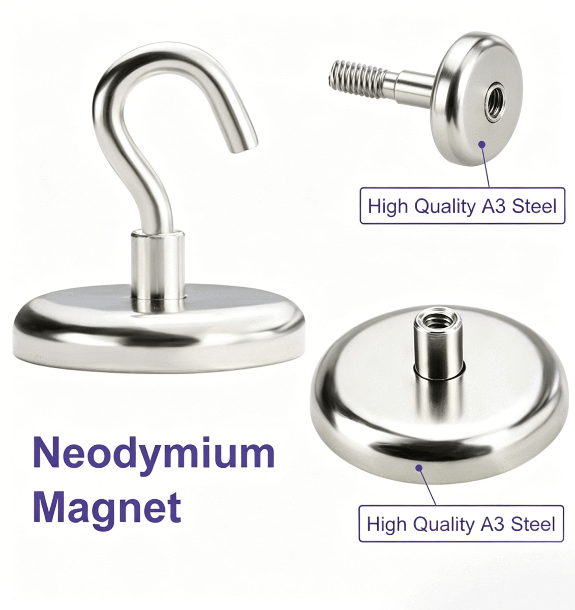 Neodymium Magnetic Hook with Strong Pull Force for Industrial Applications