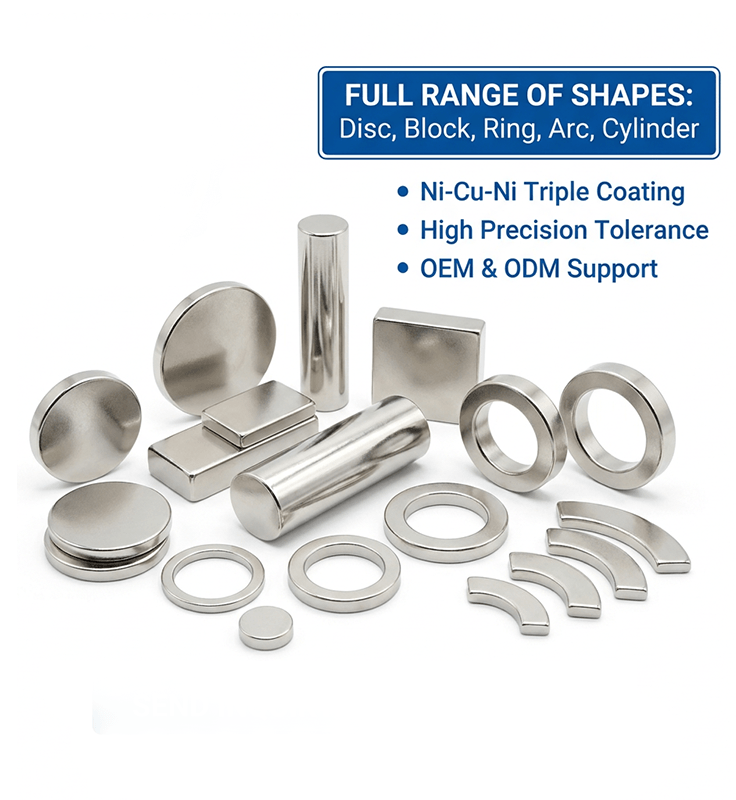 HJ Magnets neodymium magnet manufacturer custom NdFeB sintered disc ring arc segment