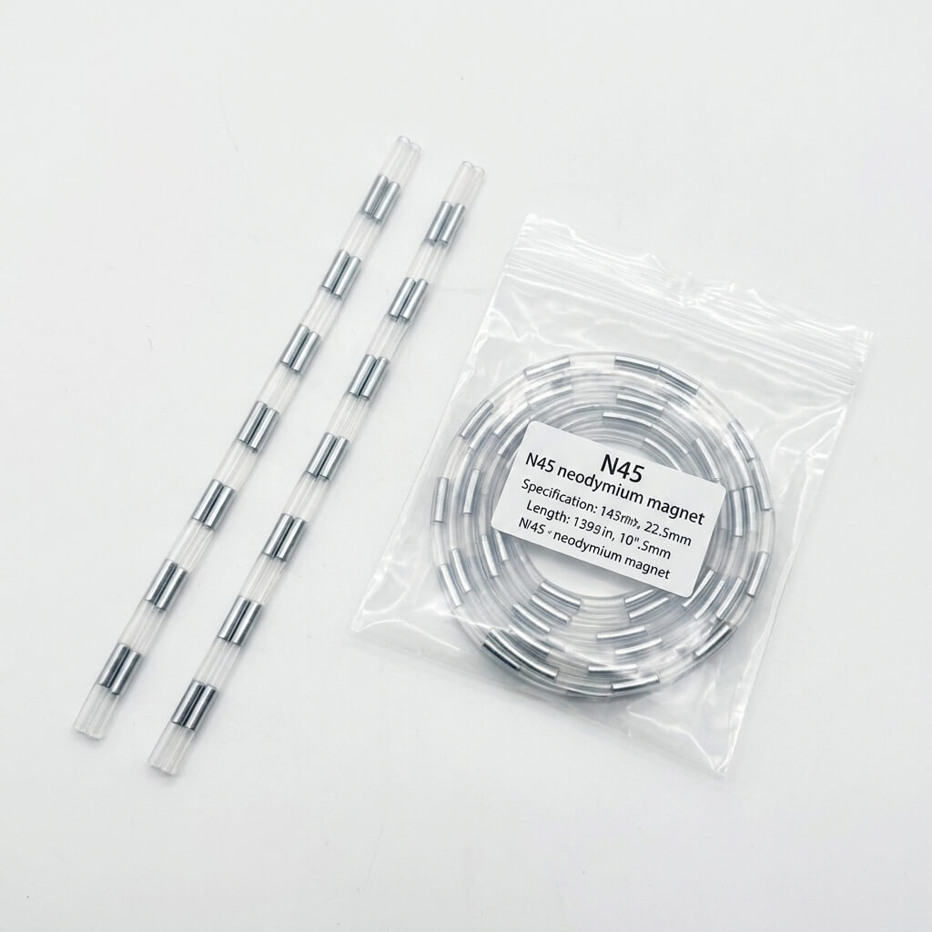Hidden Magnetic Zipper Strip Transparent Tube NdFeB Cylinder Magnet Flexible Closure Tape Wholesale Custom