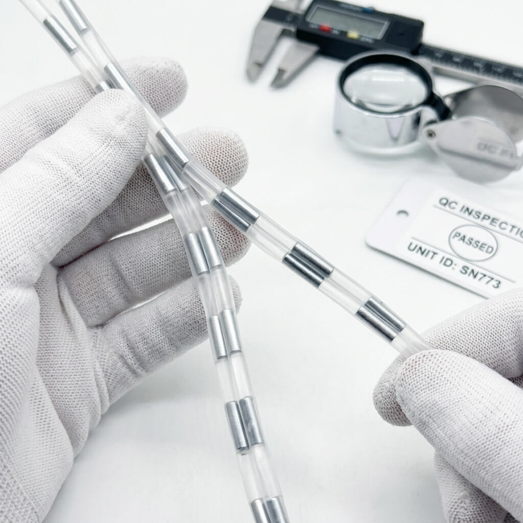 showing cylinder magnets in transparent PVC tube