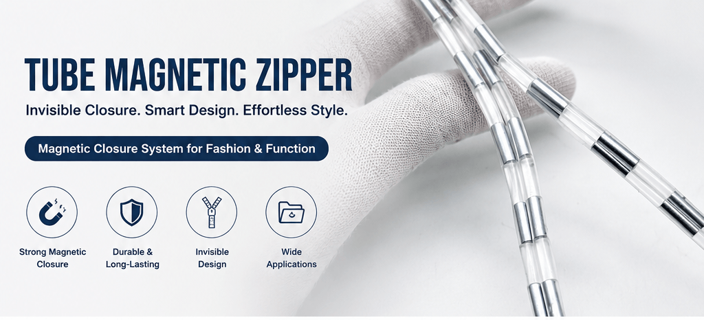 Tube-Encased Neodymium Magnetic Zipper Strip Invisible Closure Flexible Sewing Magnet for Bags Clothing Hats